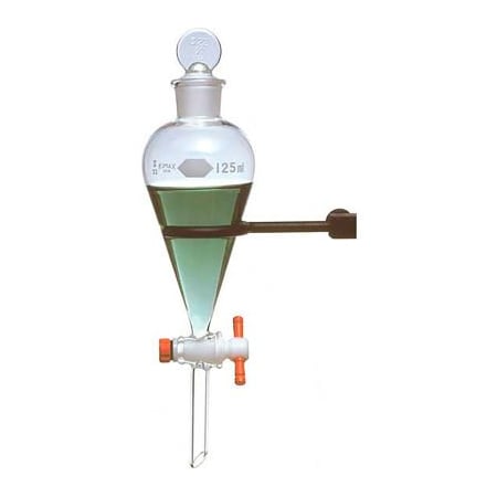 Cp Lab Safety. Kimble Kimax Squibb Separatory Funnel W/ PTFE Stopcock, 60ML, Case of 4 29048F-60